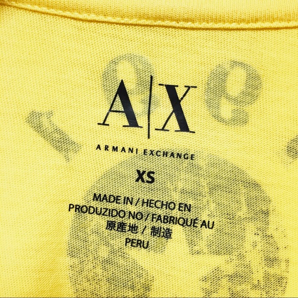 🔴SOLD ARMANI EXCHANGE A|X Men’s T-Shirt Yellow XS - Picture 6 of 7